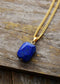 Boho Necklace, Deep Blue Lapis Square Pendant